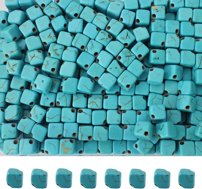 6mm Turquoise Square Beads Bulk by PAMIRTONG