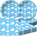40Pcs Blue Sky White Clouds Birthday Party Decorations Cartoon Story Tableware by Unknown