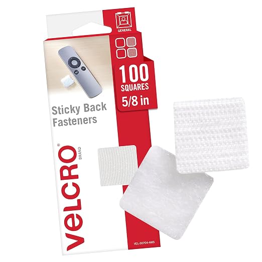 VELCRO Brand Adhesive Squares, 100pk 7/8" White, Mounting Tape by VELCROBrand