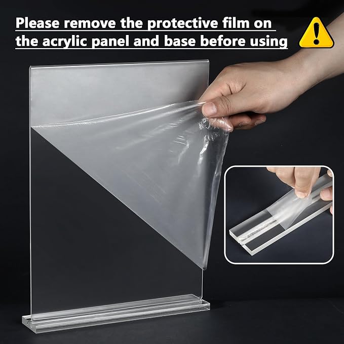 MaxGear Acrylic Sign Holder 8.5" x 11" Double Sided Display Stand, 2 Pack | - Image 2