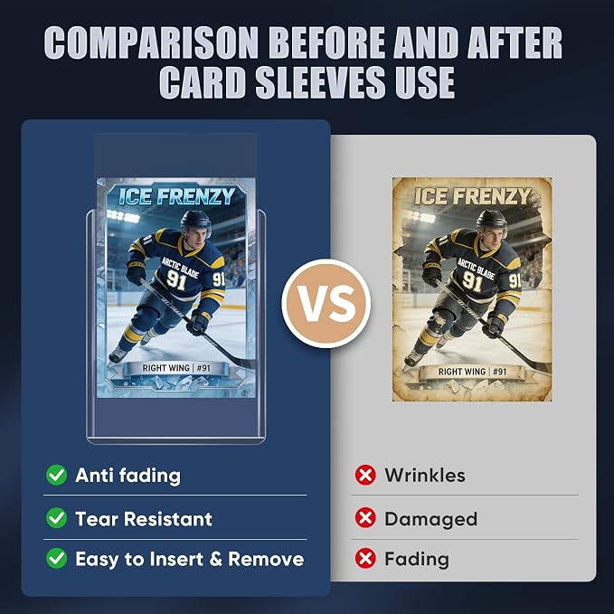 200 Card Sleeves Top Loaders for Cards, Premium Baseball Card Holder for - Image 5