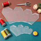 BENECREAT 16 Pcs Coffin Shaped Quilting Template, Transparent Patchwork Stencil - Image 4
