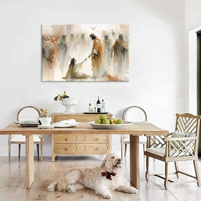 Jesus Heals The Woman Wall Art Canvas Poster Print Artwork - Image 8
