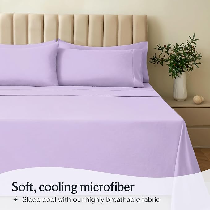 LuxClub 4 PC Queen Sheet Set, Breathable Luxury Bed Sheets, Deep Pockets 18" - Image 3