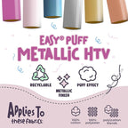 Siser Easy Puff Metallic HTV 11.8"x150ft Roll – Puffy Heat Transfer Vinyl – - Image 8