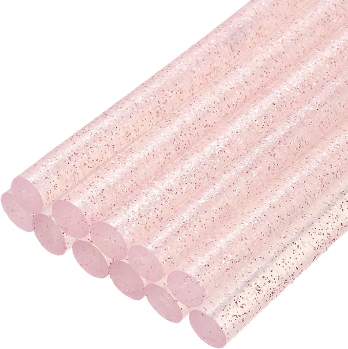 uxcell Mini Hot Glue Sticks for Glue Gun 7mm x 100mm Glitter Transparent Pink by uxcell