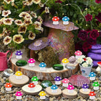 DIYDEC 100pcs Mini Resin Mushroom 8 Colors Small Mushrooms Figures Tiny Resin - Image 2