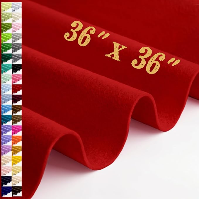 Large Felt Fabric Sheet 36 x 36 Inch, 1.6mm Thick | Soft nonwoven felt by MIGLORIA