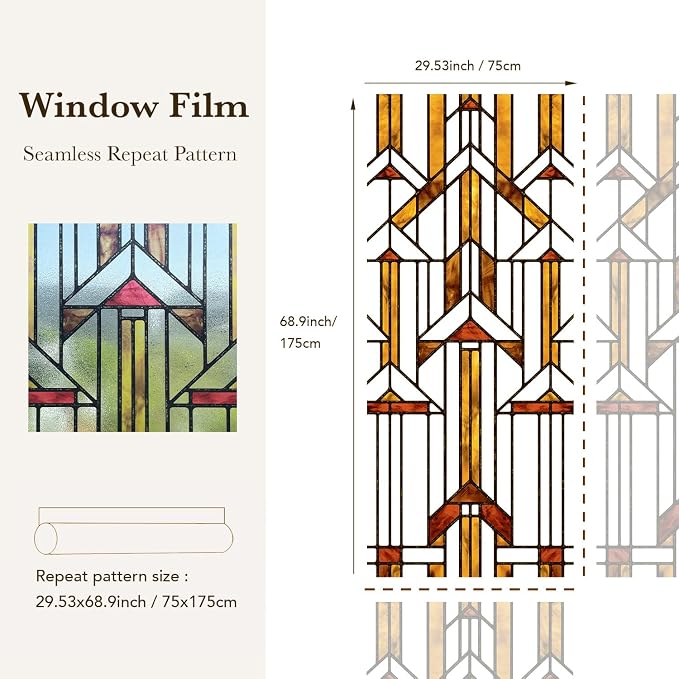 Faux Stained Glass Window Film, Decorative Window Privacy Film - Image 5