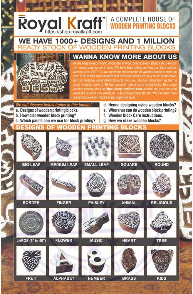 Paper Print Stamps Intricate Small Round Pattern Wood Blocks - Image 4