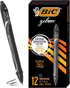 BIC Gelocity Quick Dry Black Gel Pens, Medium Point, Supplies by BIC