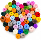 60 Colors Needle Felting Wool, Wool Roving 3g per Color, 6.35 oz Total by Unknown