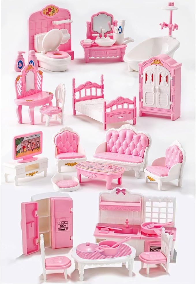35 Pcs Dollhouse Furniture Accessories Set Mini House Furniture Small Dollhouse by Unknown