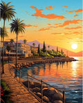 Paint by Numbers Kit for Adults, Sunset DIY Painting Kit, 16x20 Inch | Coastal by CytheronDIYKit