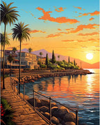 Paint by Numbers Kit for Adults, Sunset DIY Painting Kit, 16x20 Inch | Coastal by CytheronDIYKit
