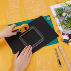 BENECREAT 8pcs Square Quilting Template, 2.5/3/ 4/ 5inch Acrylic DIY Quilt - Image 3