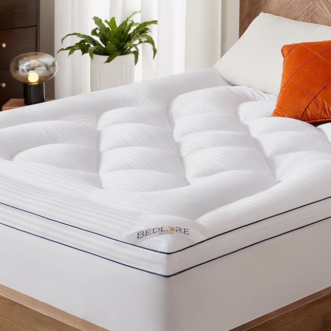 BEDLORE Twin Mattress Topper, Thick Pillow Top Pad by Bedlore