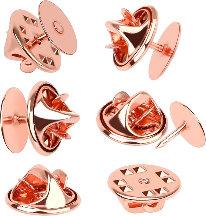 JANYUN 120 Pairs Butterfly Clutch Tie Tacks, Blank Pin Clasp Back | Rose Gold by JANYUN