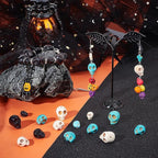 arricraft 144 Pcs 4 Sizes Skull Beads, Synthetic Turquoise Skull Head Beads - Image 4