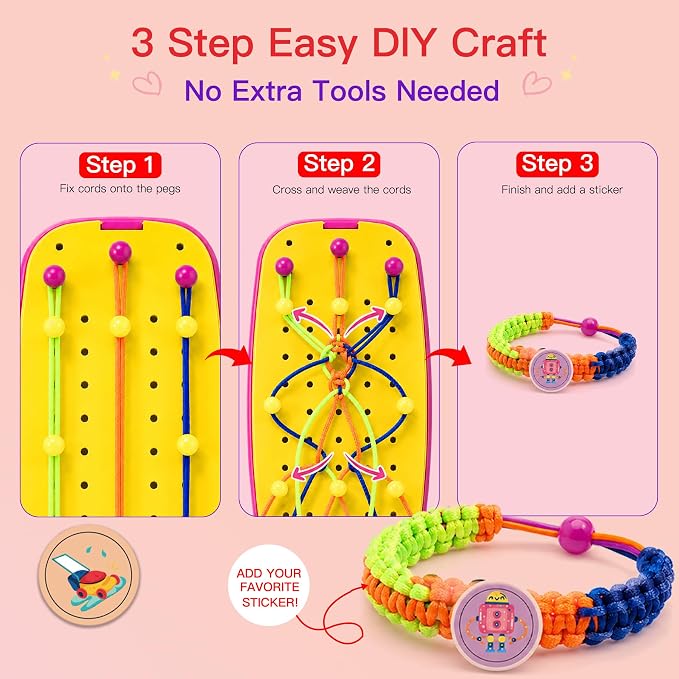 Arts and Crafts for Kids Age 8-12 Friendship Bracelet Making Kit for Girls - Image 4