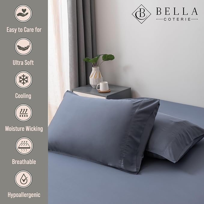 Bella Coterie | Luxury Bamboo Viscose King Size Pillowcase Set | 100% - Image 2
