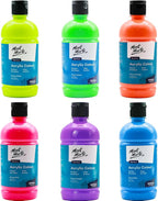 Mont Marte Signature Fluoro Orange Acrylic Paint, Semi-Matte Finish, 12 Colors - Image 6
