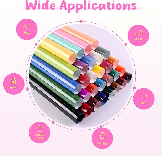 Tintnut Colorful Puff Heat Transfer Vinyl, easy cut & weed, stretch washable - Image 5