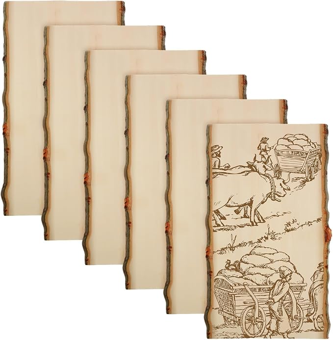 Briwooody 6 Pack Hollow Wood Plank Live Edge Woodslab Unfinished Wood Boards - Image 7