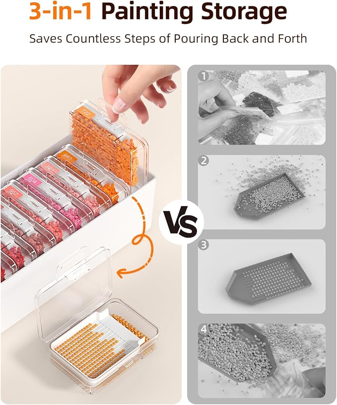Redtwo 36 PCS Diamond Painting Storage Containers Trays, Detachable Trays - Image 4