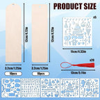 45 Pcs DIY Bookmarks Making Kit, 20 Blank Wooden Bookmarks - Image 2