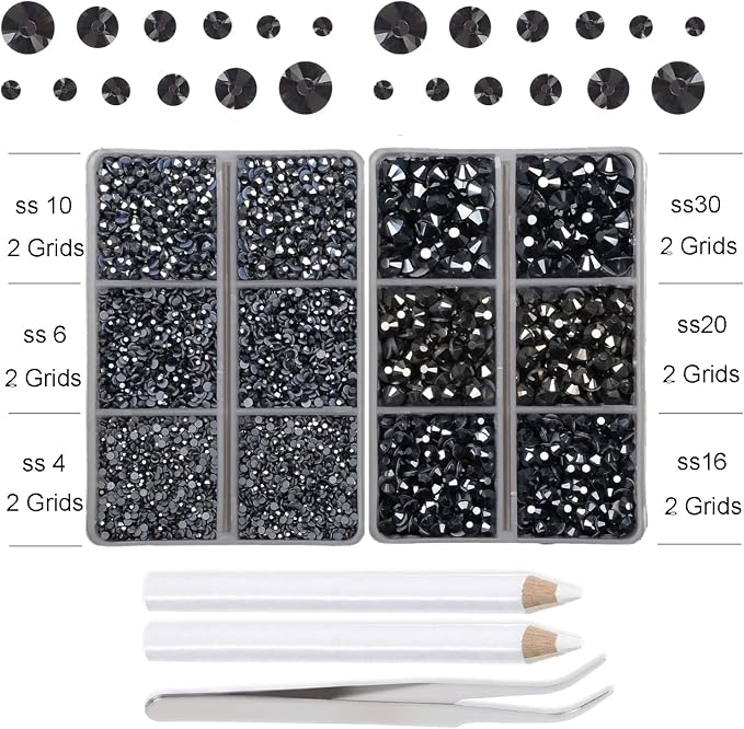 10000Pcs 2-Boxes Mixed Size Hot Fix Round Crystals Gems Glass Stones Hotfix - Image 3