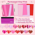 TECKWRAP Pink Permanent Vinyl Sheets – 12" x 12" 16 Assorted Colors - Image 3