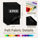 Black Soft Felt Sheets for Crafts, 1.6mm Thick, Kids' Crafts, DIY Projects - Image 2