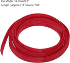 uxcell PET Expandable Sleeving 10ft 1/2" Red Cable Management Sleeve Cord - Image 3