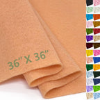 Peach Felt Fabric 36" X 36", 1.6mm Thick Soft and Durable Flexible Craft by FANOMMI