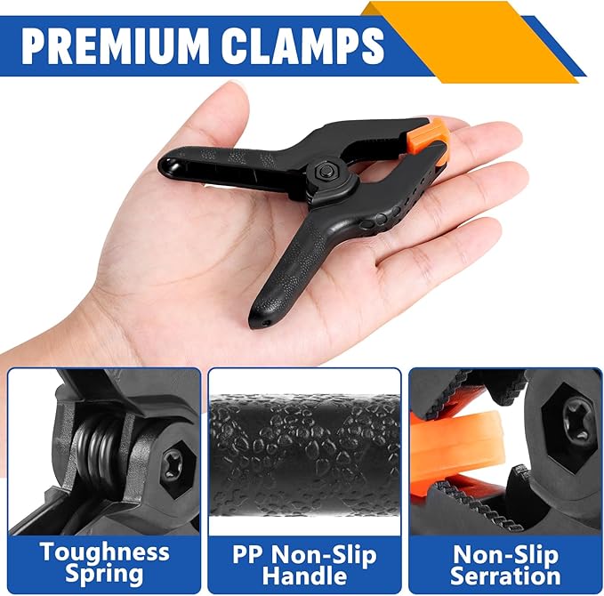 24 Pack 3.5 inch Plastic Spring Clamps, Backdrop Clips, Plastic Clamps - Image 3