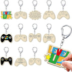 RattanView 24 Pcs Video Game Craft Color Your Own Keychains DIY Craft Wooden by RattanView