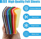 45 Pcs Assorted Felt Sheets Felt Fabric 4"x4" Stiff Felts Craft Squares - Image 3