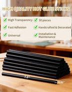 Black Full Size Hot Glue Sticks, 7.9" x 0.43" Glue Gun Sticks | Perfect - Image 4