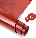 Red Glitter HTV Heat Transfer Vinyl, Glitter Iron on Vinyl Roll 10" x8ft | Red by MEVOREW