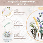 RidaaFri Embroidery Kit for Beginners, Hand Embroidery Practice Kit - Image 4