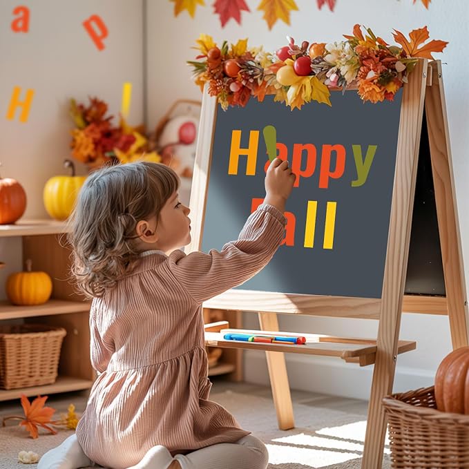 FYSUIMU 134 Pcs Fall Bulletin Board Letters Autumn Colored Alphabet Number - Image 6