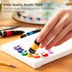 Shuttle Art Acrylic Paint Set, 16 x12ml Tubes Artist Quality Non Toxic Rich - Image 5