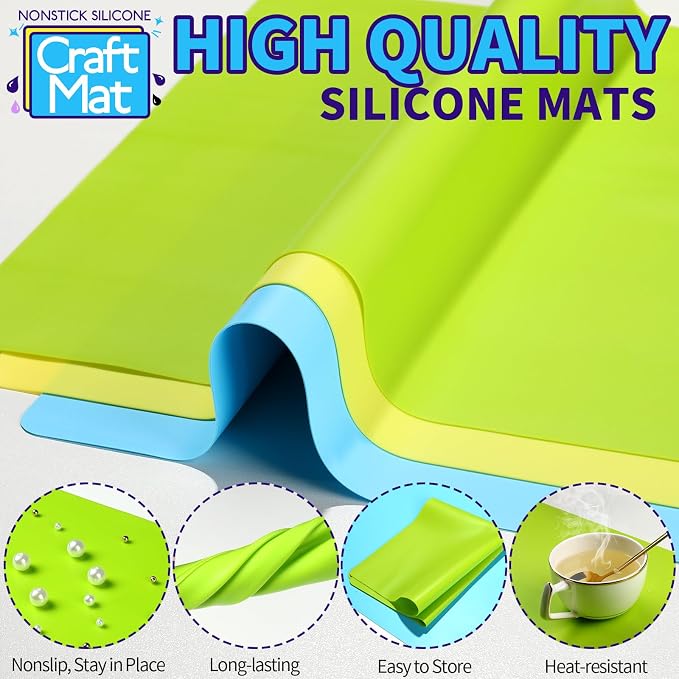 LEOBRO Silicone Mats, Resin Molds, Play Dough Mat, Nonstick Silicone Sheet Mat - Image 3