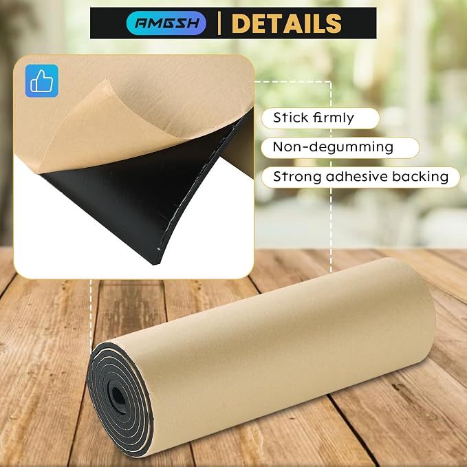 Sponge Neoprene with Adhesive Foam Rubber Sheet, 1/4" T x 12" W x 54" L - Image 5