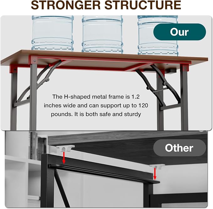 TEMI Long Computer Desk Folding Table - Image 8