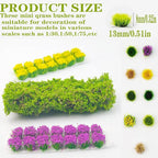 126 Pcs Static Grass Tufts&Flowers DIY Miniature Shrubs Bushes | Terrain Model - Image 4