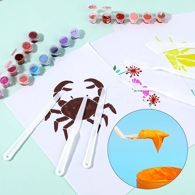 6Pcs Plastic Spatula Palette Knives, Palette Knife Set Thin and Flexible Art - Image 6