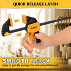 6" Mini Bar Clamps for Woodworking, 2-Piece One-Handed F Clamp/Spreader - Image 7