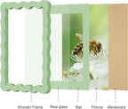 5x7 Picture Frame with Mat for 4x6, Wavy Edge Wooden Real Glass Photo Frame for - Image 5